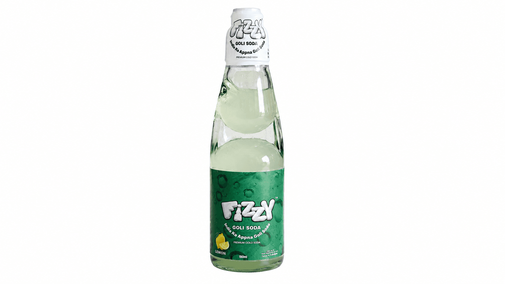 Lemon Fizzy Goli Soda bottle